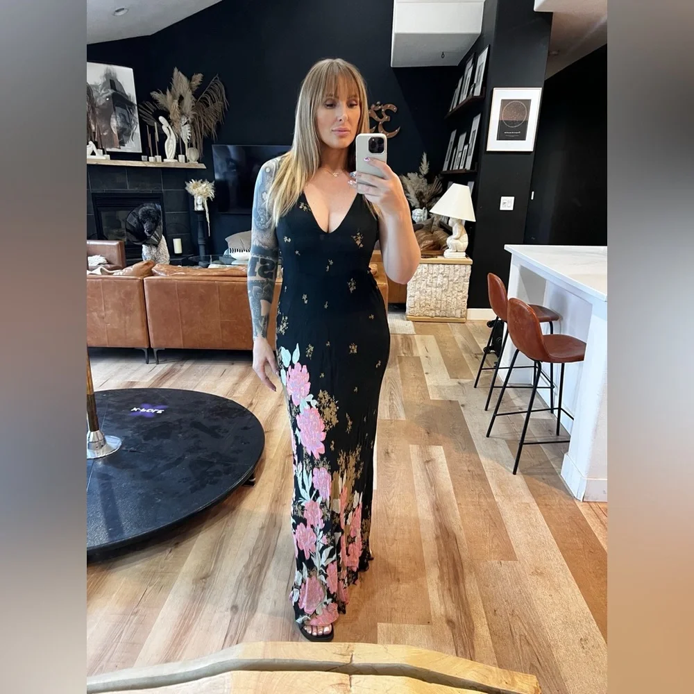 Free people get to you printed maxi dress